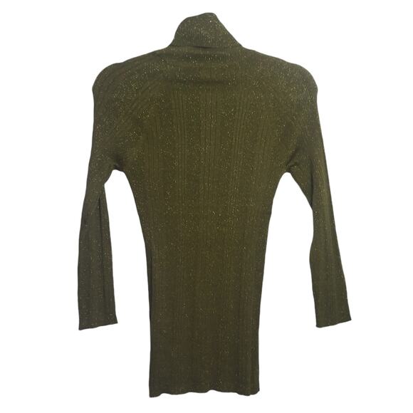 Love By Design Martini Olive Green Turtle Neck Snug Fit Size L - Picture 2 of 6